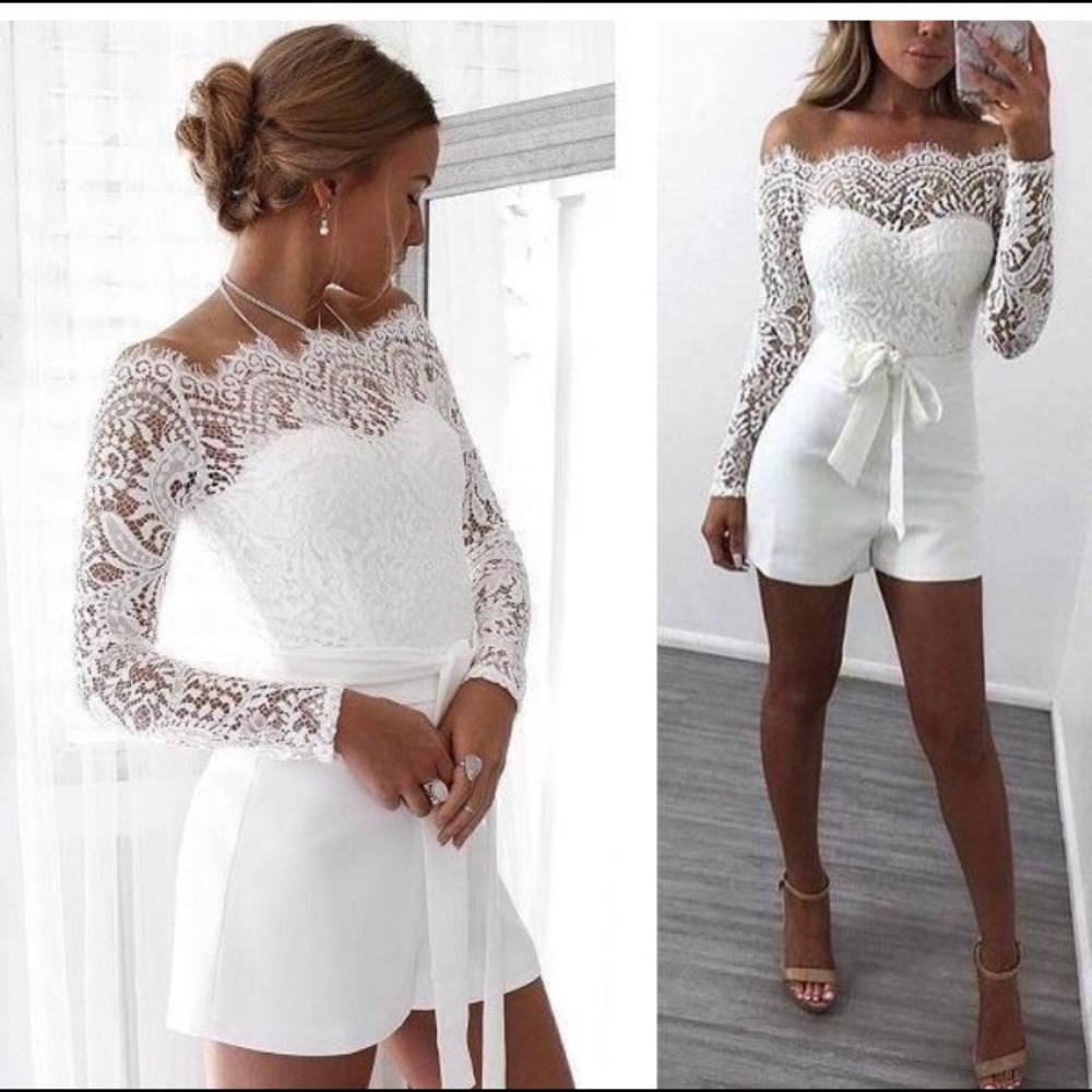 White lace romper